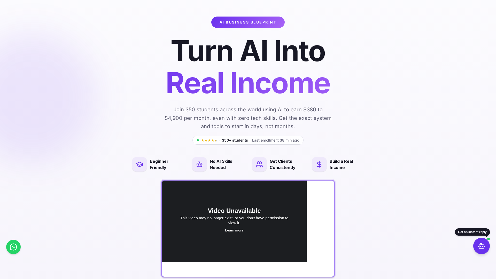 AI Income Accelerator website homepage
