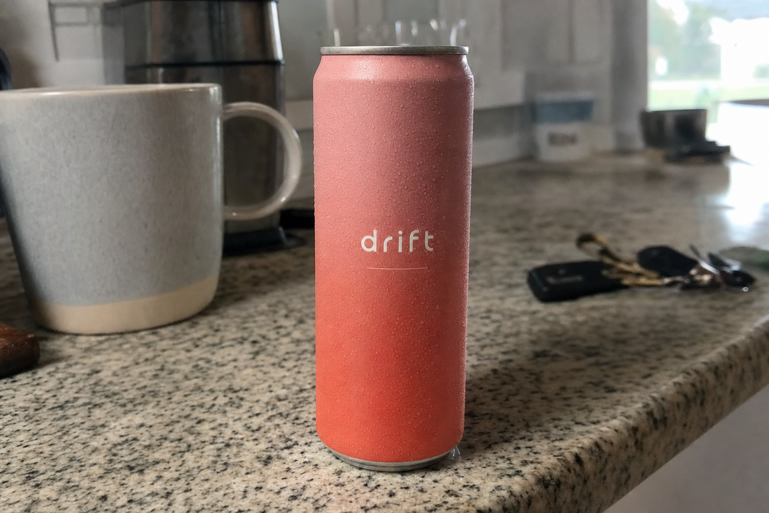 Drift sparkling soda can before motion design