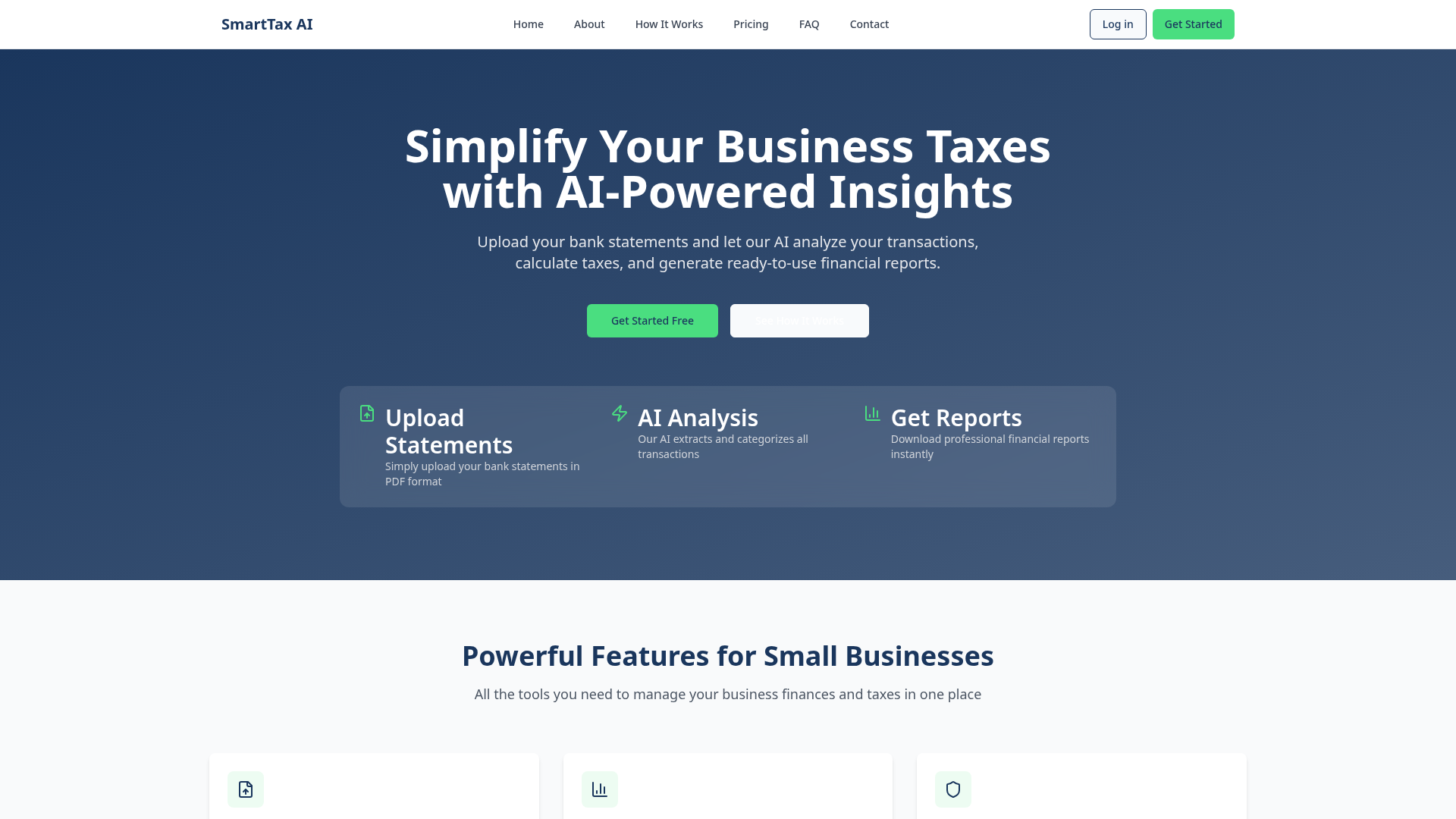 SmartTax AI website homepage